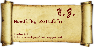 Nováky Zoltán névjegykártya